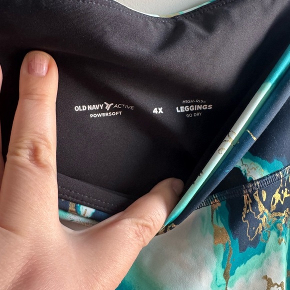 Old Navy Artistic Blue and Gold Leggings - Picture 6 of 9